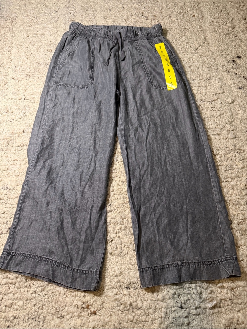Splendid 100% Lyocell Wide-Leg Drawstring Pants - Gray